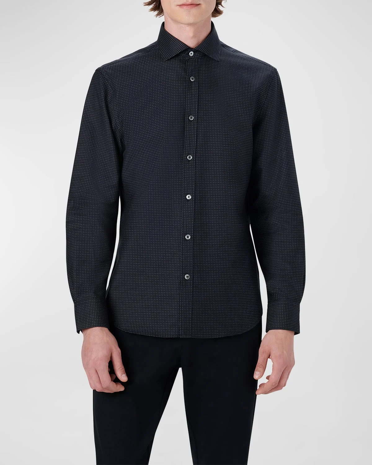 Men's Axel Dot-Print Shaped Sport Shirt - 1