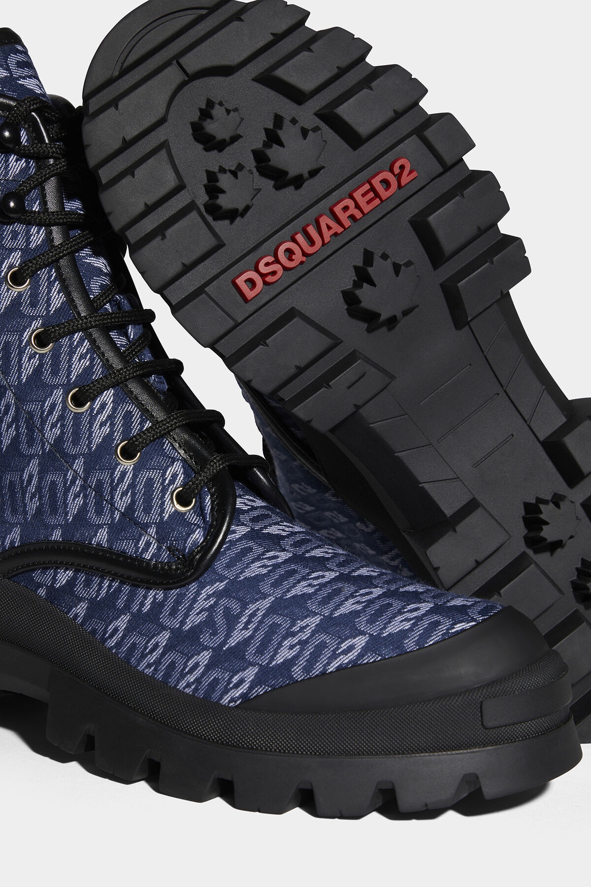D2 MONOGRAM TANK COMBAT ANKLE BOOTS - 4