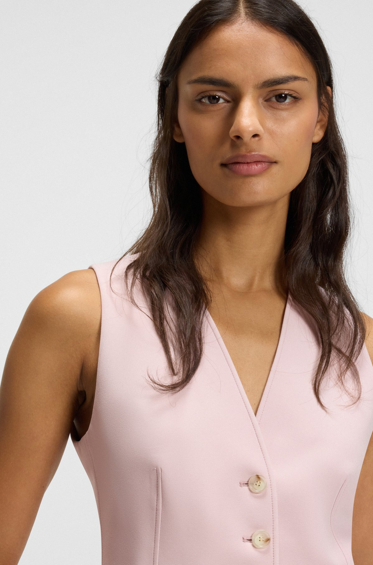 ADJUSTABLE WAISTCOAT IN STRETCH CREPE - 5