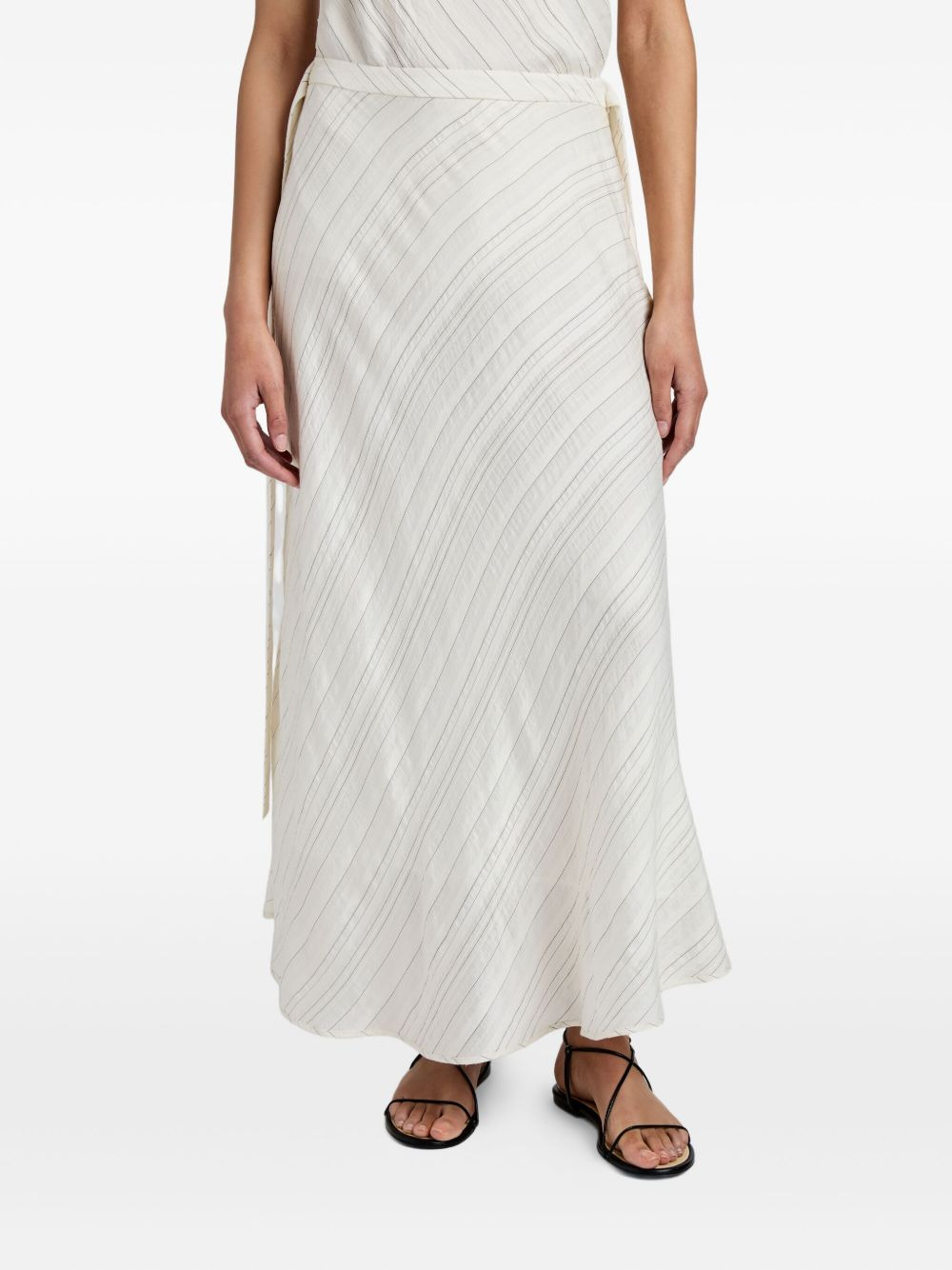 striped woven maxi skirt - 5