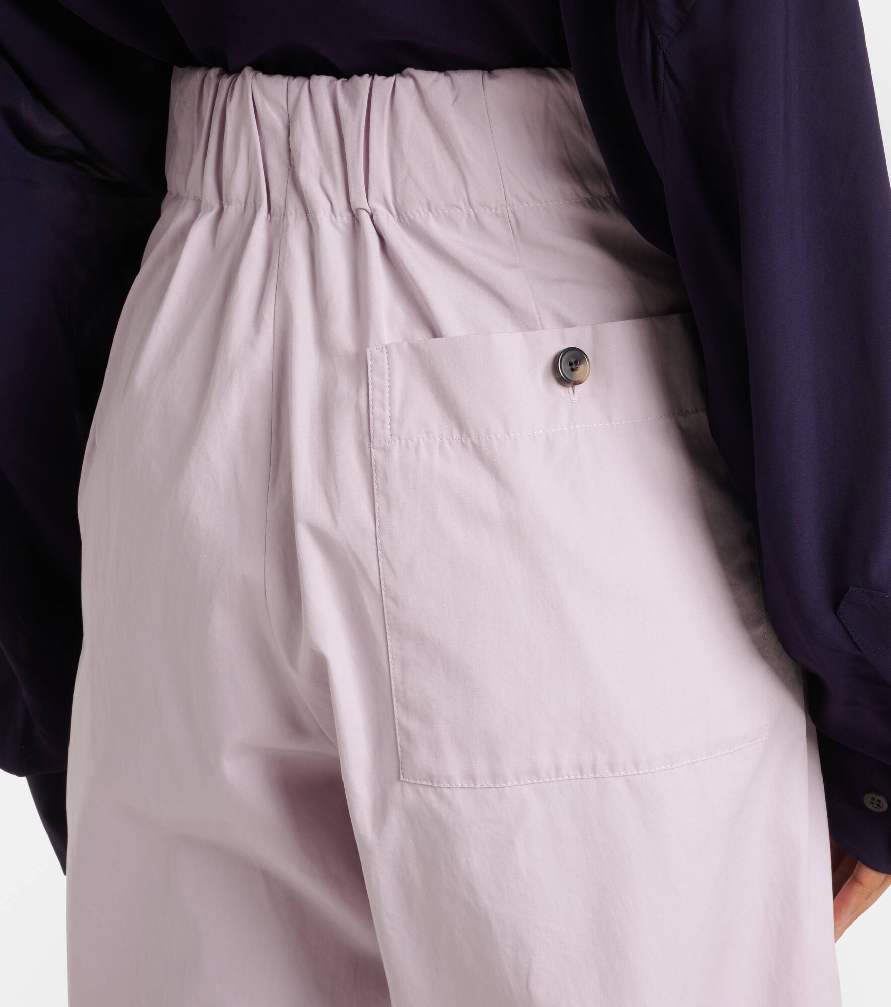 High-rise cotton wide-leg pants - 6