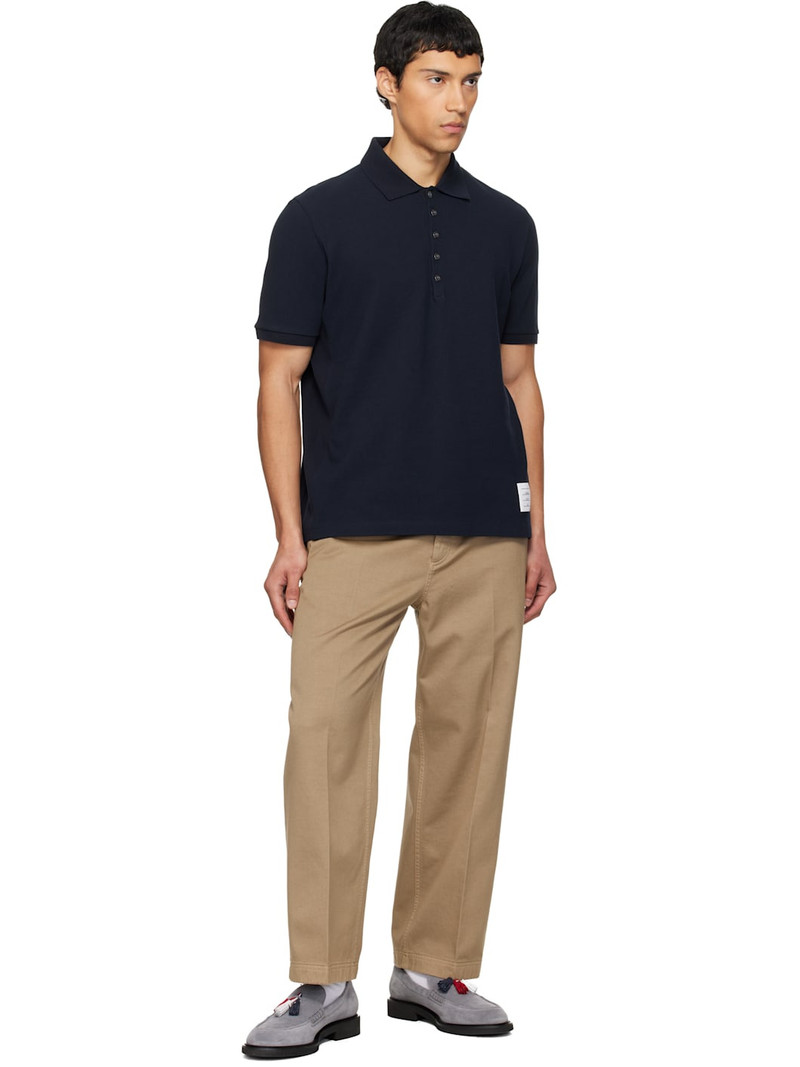 Thom Browne Navy Classic Pique 4-Bar Polo outlook