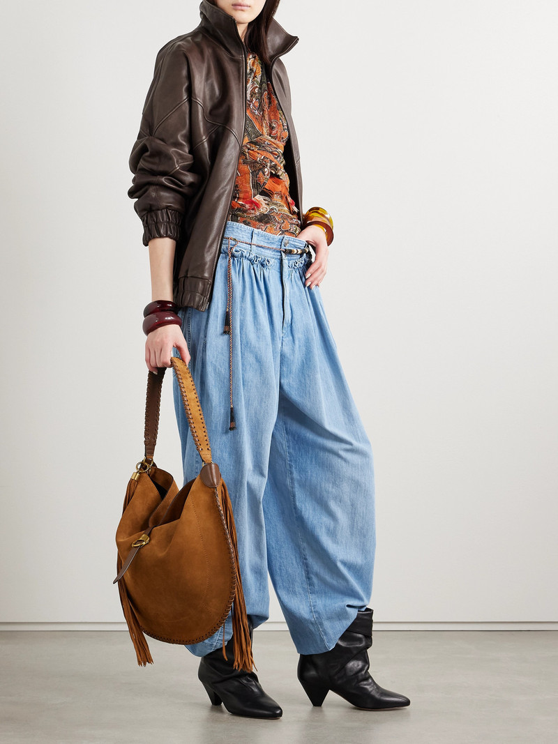 Isabel Marant Devona One-shoulder Fringed Wrap-effect Paisley-print Mesh Tank outlook