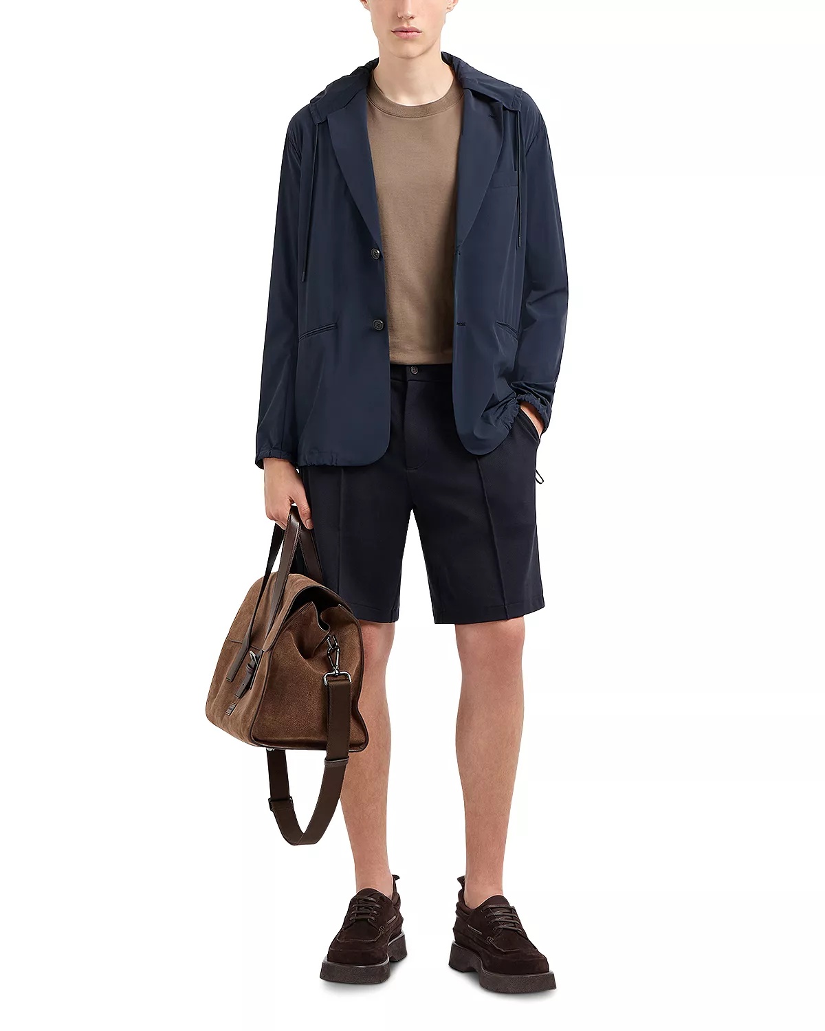 Textured Elastic Waist Shorts - 2