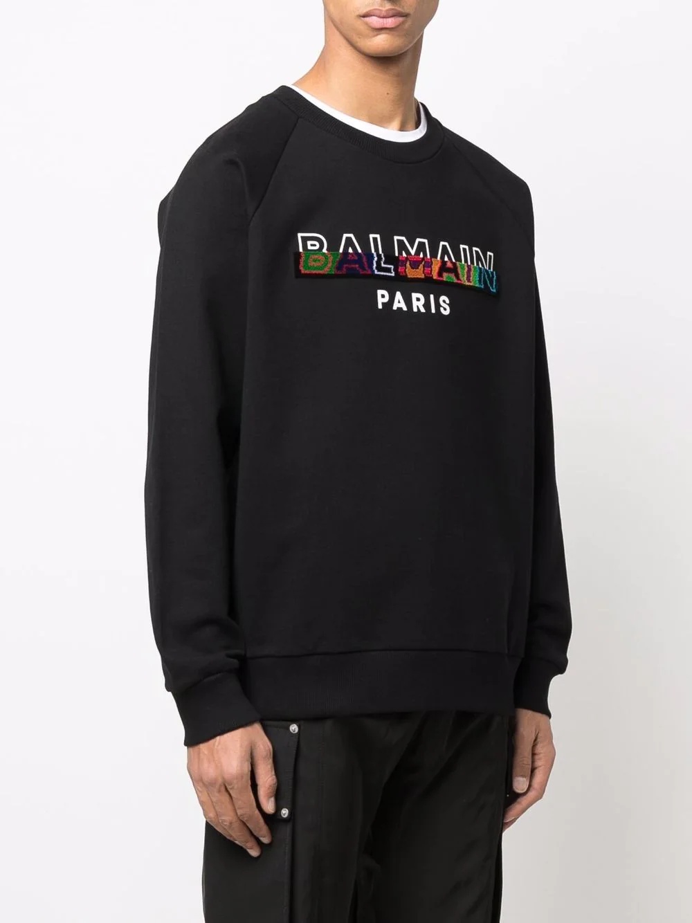 split-logo crew neck sweatshirt - 3