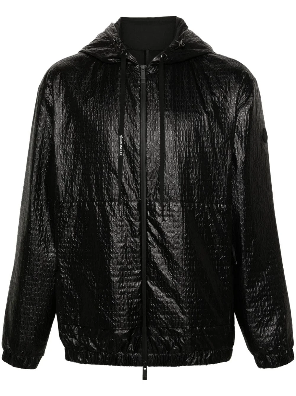 logo-embossed hooded jacket - 1