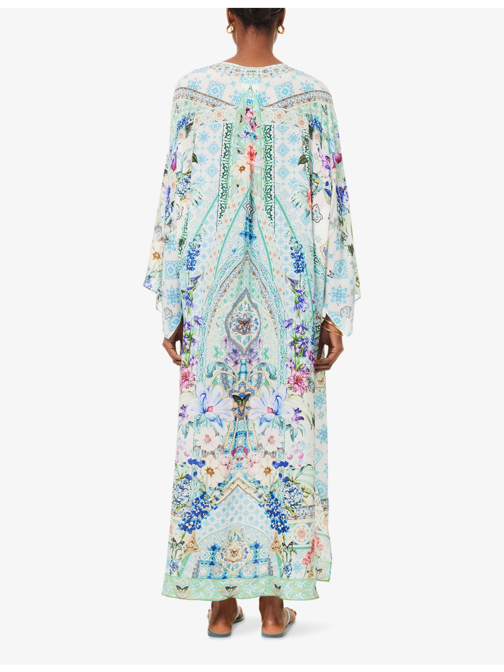 Sunrise In Sintra V-Neck Silk Kaftan - 4