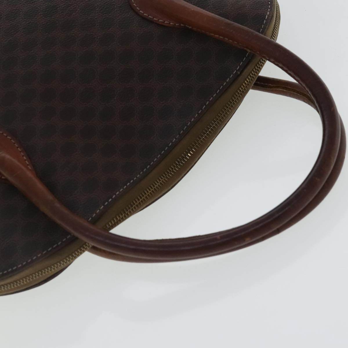 CELINE Macadam Canvas Hand Bag Pvc Leather Gold Brown - 7