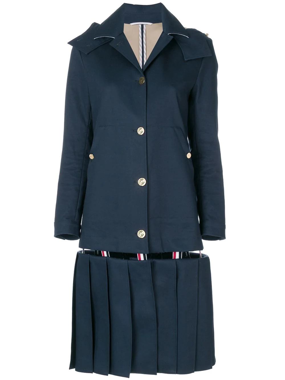 Low-Slung Pleated Mackintosh Overcoat - 1