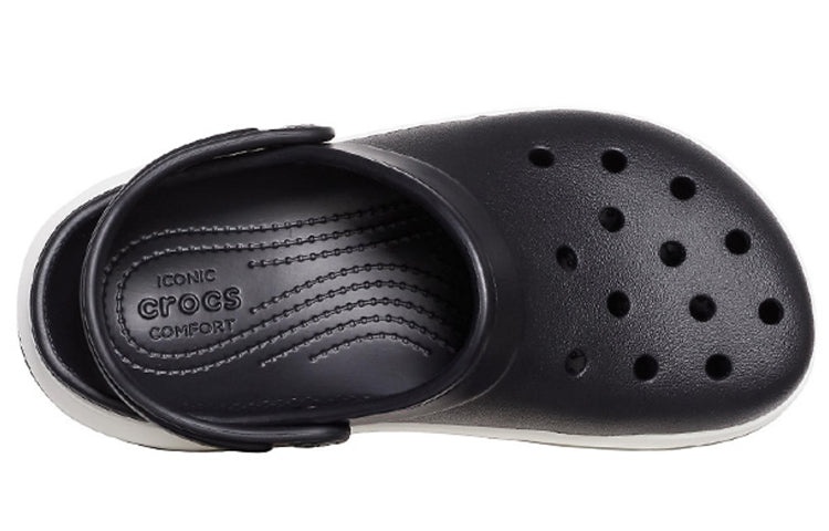 Crocsband Full Force Thick Sole Sandals Black White Unisex 206122-066 - 5