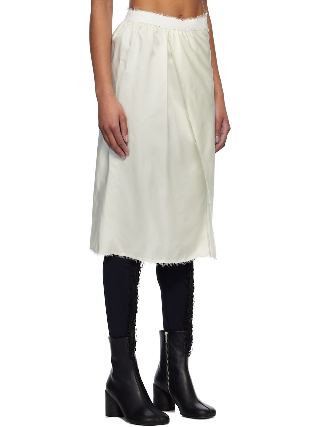 Off-White Frayed Edge Midi Skirt - 2