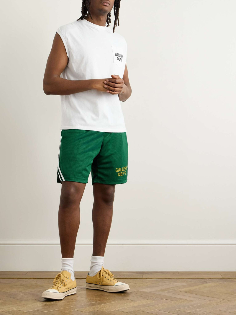 GALLERY DEPT. Venice Court Wide-Leg Logo-Print Webbing-Trimmed Mesh Shorts outlook