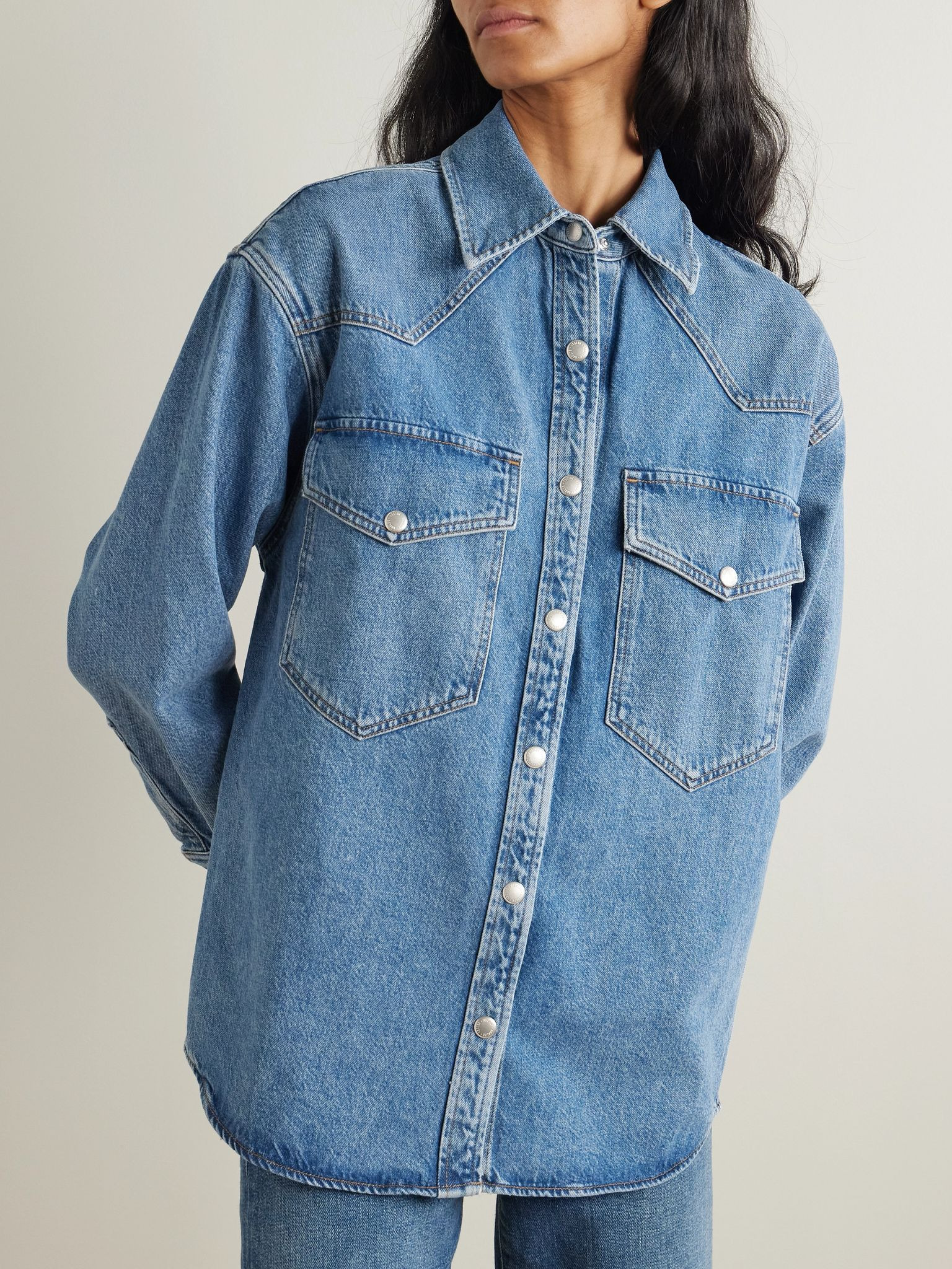 Lotta organic denim shirt Mid denim - 3