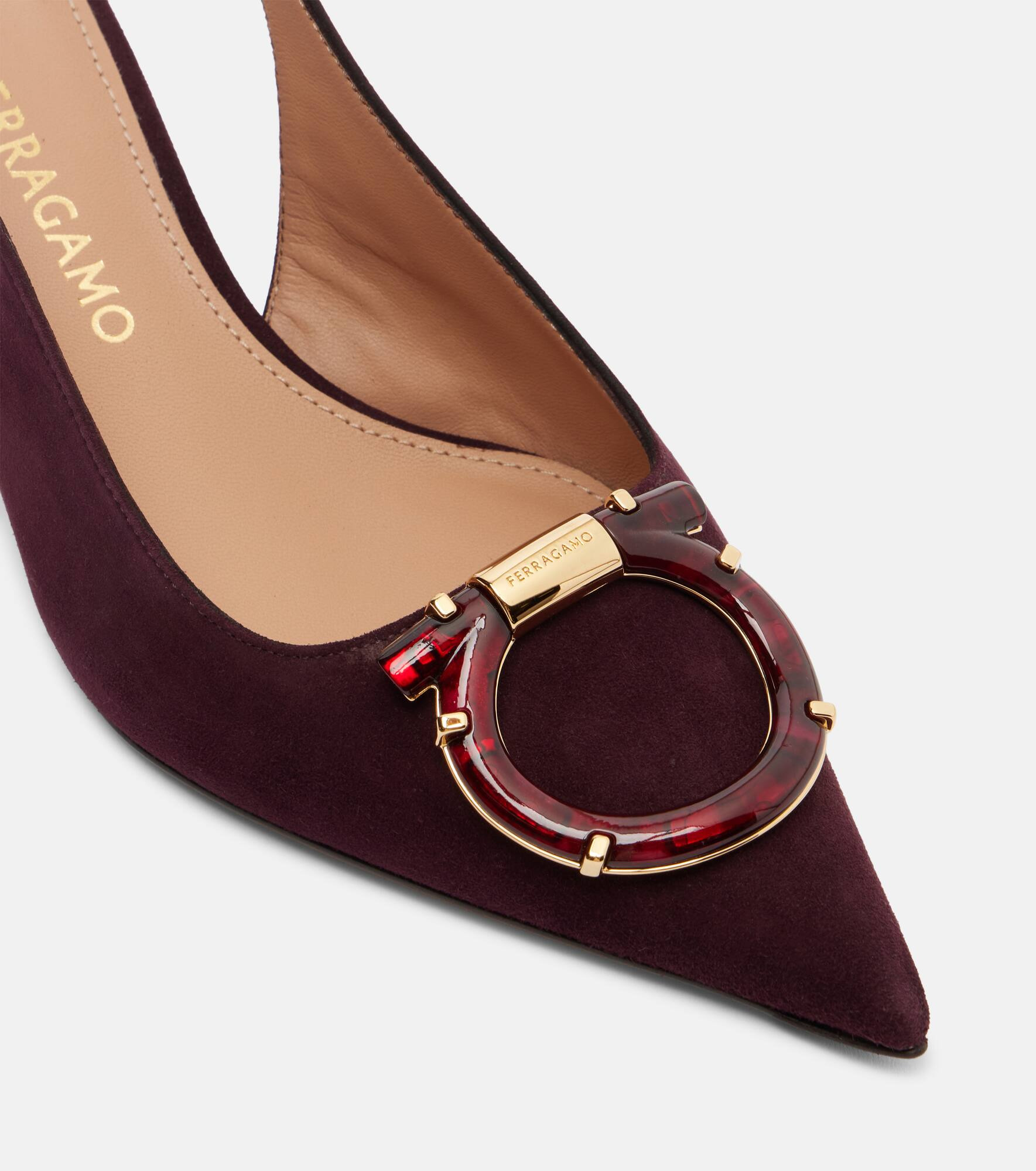 Sara 40 Gancini suede slingback pumps - 5