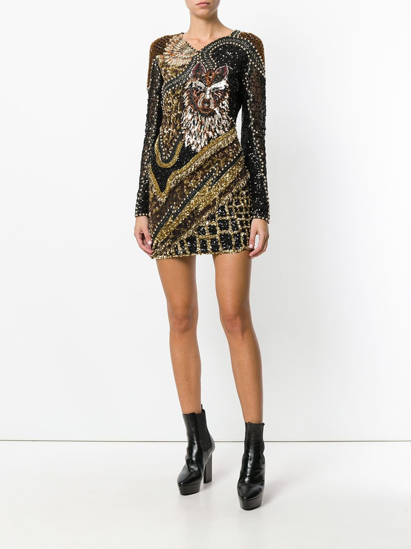 Balmain Wolf embellsihed dress outlook