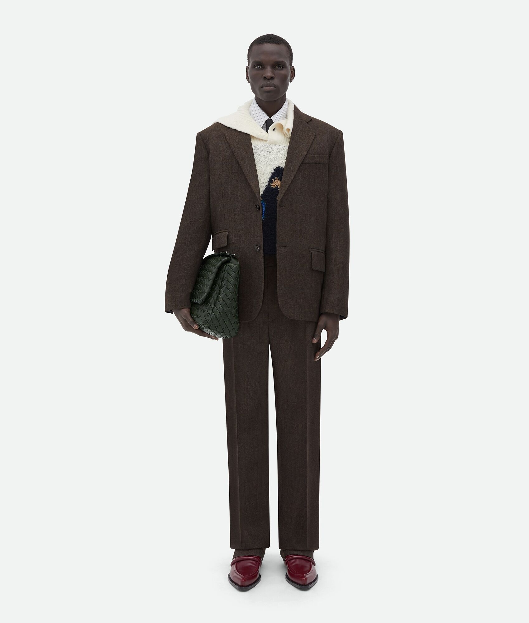 【関税＆送料込み】Bottega Veneta Prince-Of-Wales Wool Coat Bottega Veneta Distorted Prince Of Wales Wool Coat