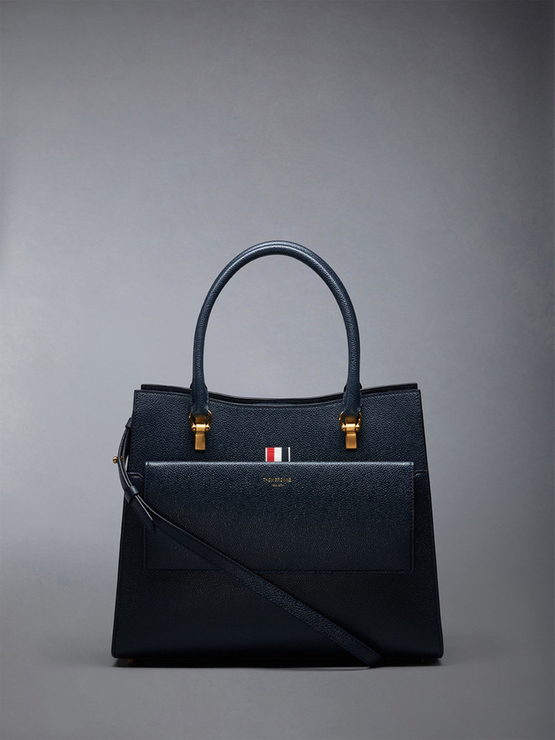 Medium Duet Tote in Pebble Grain Leather 1