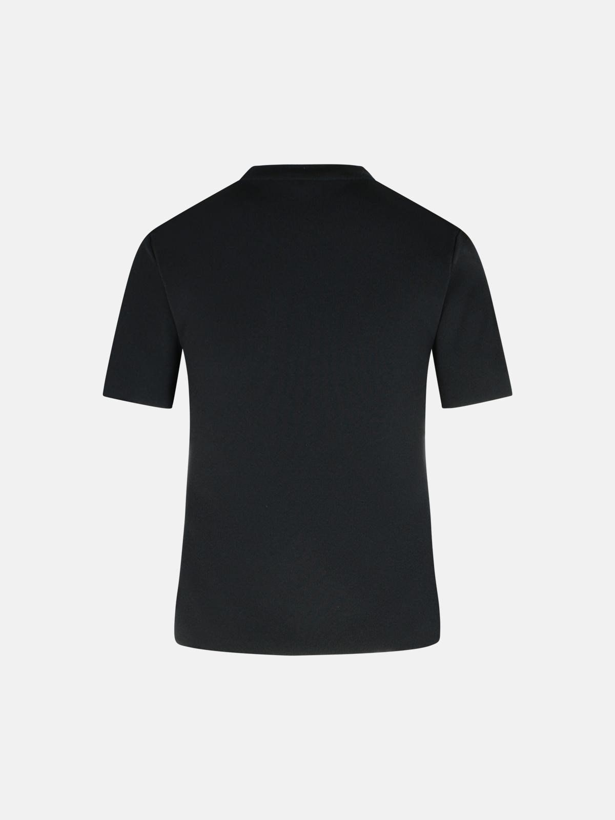 'ADELIO' BLACK VISCOSE BLEND T-SHIRT - 3
