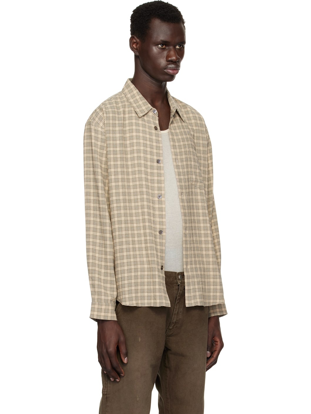 Beige Cloak Button Up Shirt - 2