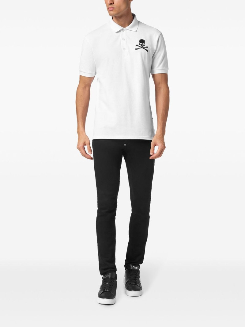 PHILIPP PLEIN Skull&Bones-print cotton polo shirt outlook