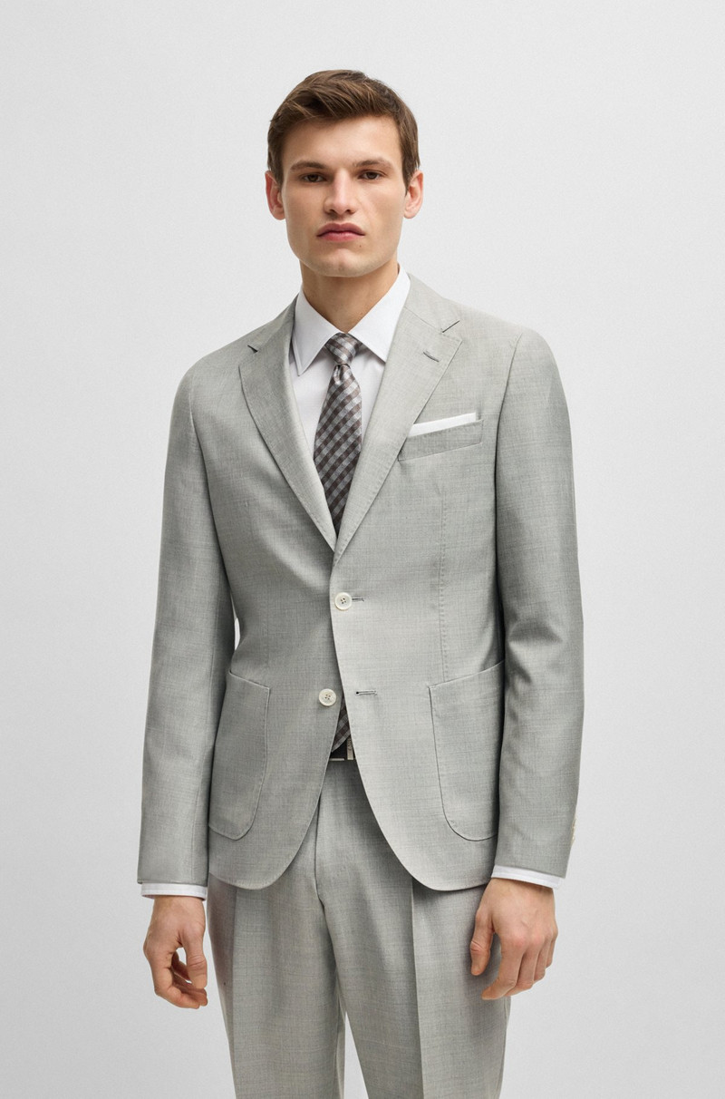 SLIM-FIT SUIT IN MICRO-PATTERNED WOOL AND SILK 2