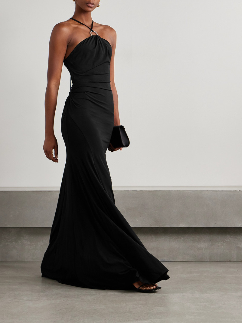 TOVE Mika Embellished Stretch-knit Halterneck Maxi Dress outlook