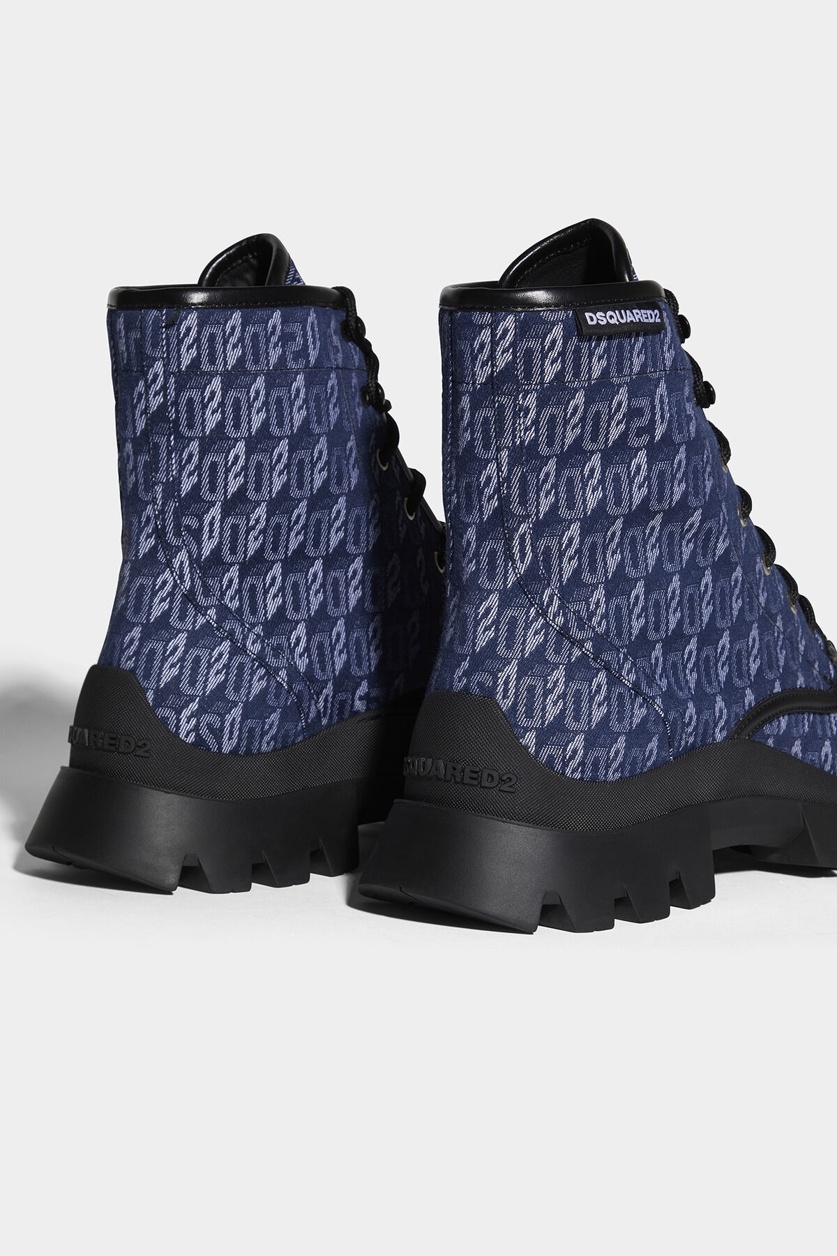 D2 MONOGRAM TANK COMBAT ANKLE BOOTS - 5