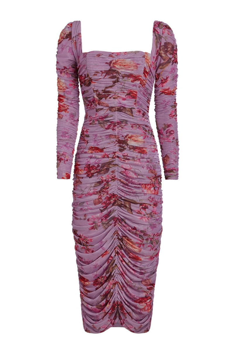 Floral Haze Stretch Tulle Midi Dress 4