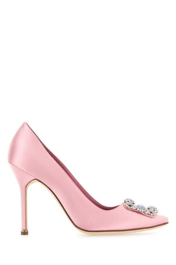 Pink satin Hangisi pumps - 1