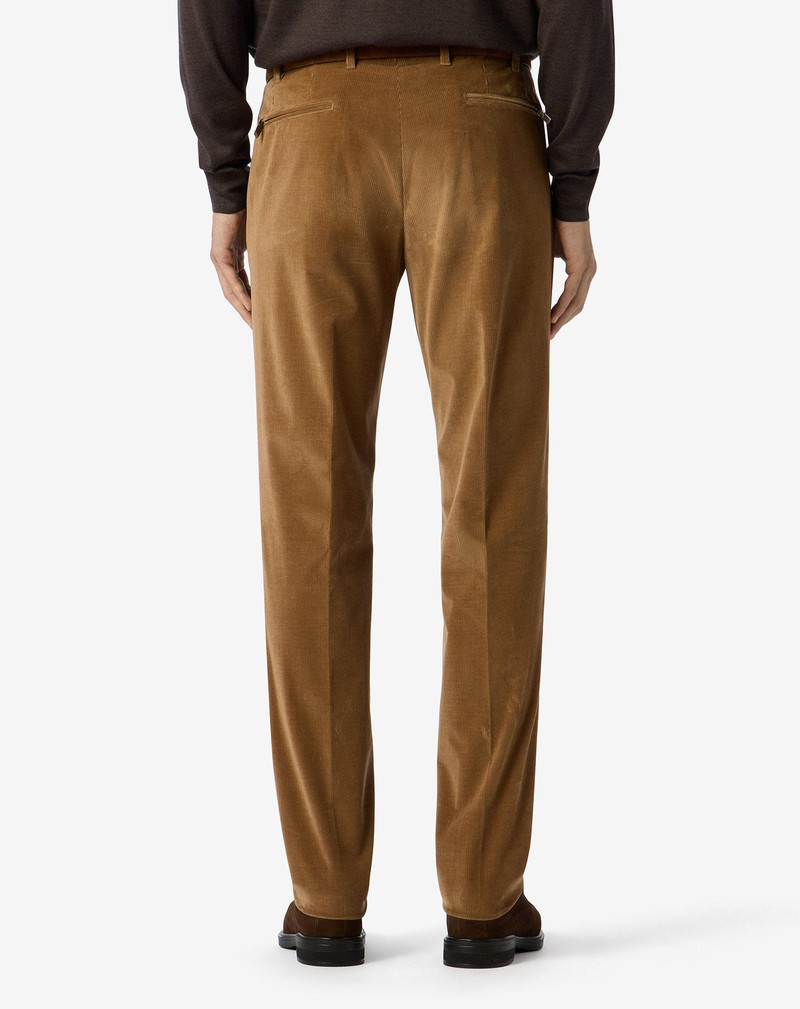 Caramel brown 1500-striped cotton corduroy trousers 4