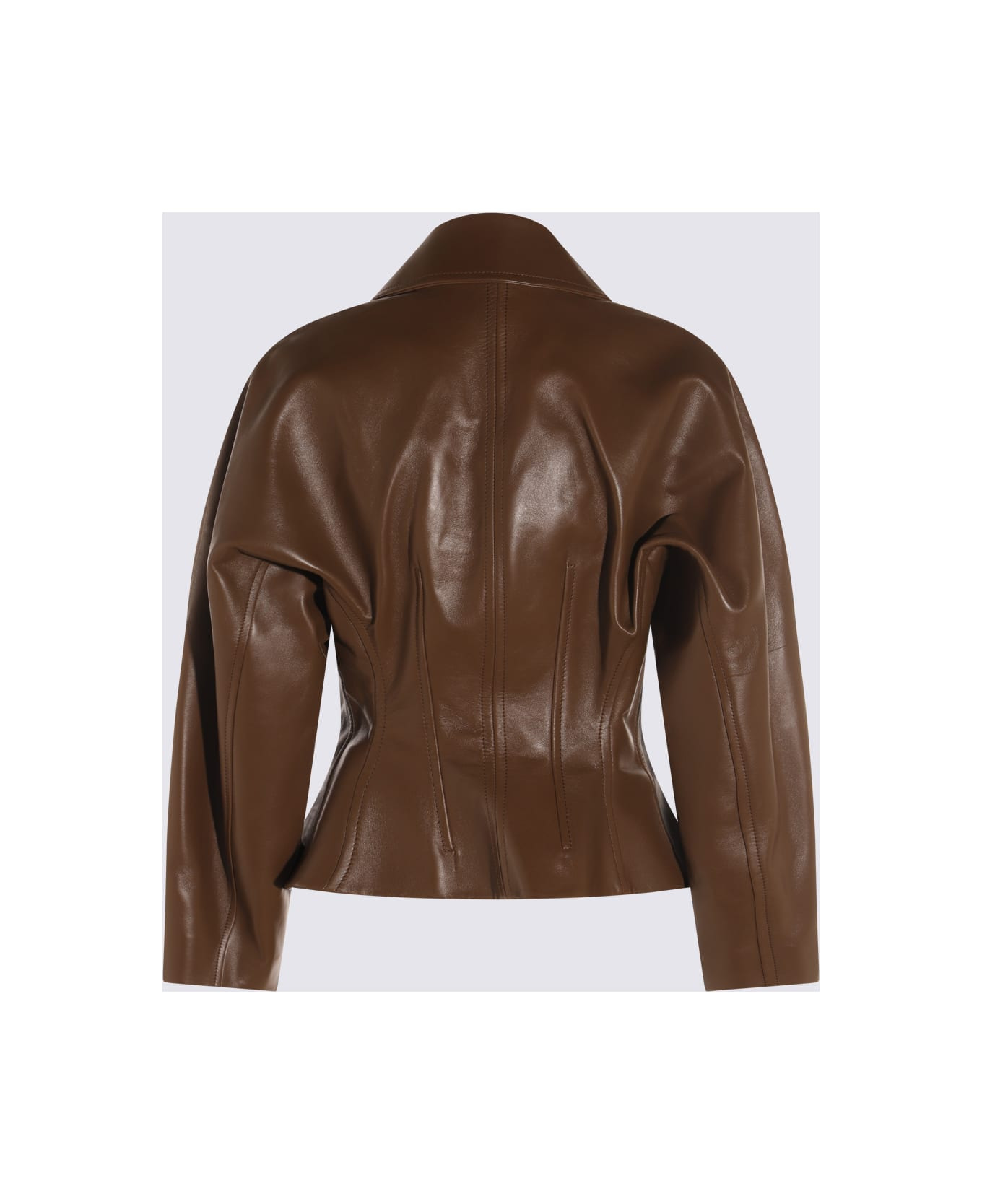 Brown Leather Casual Jacket - 2