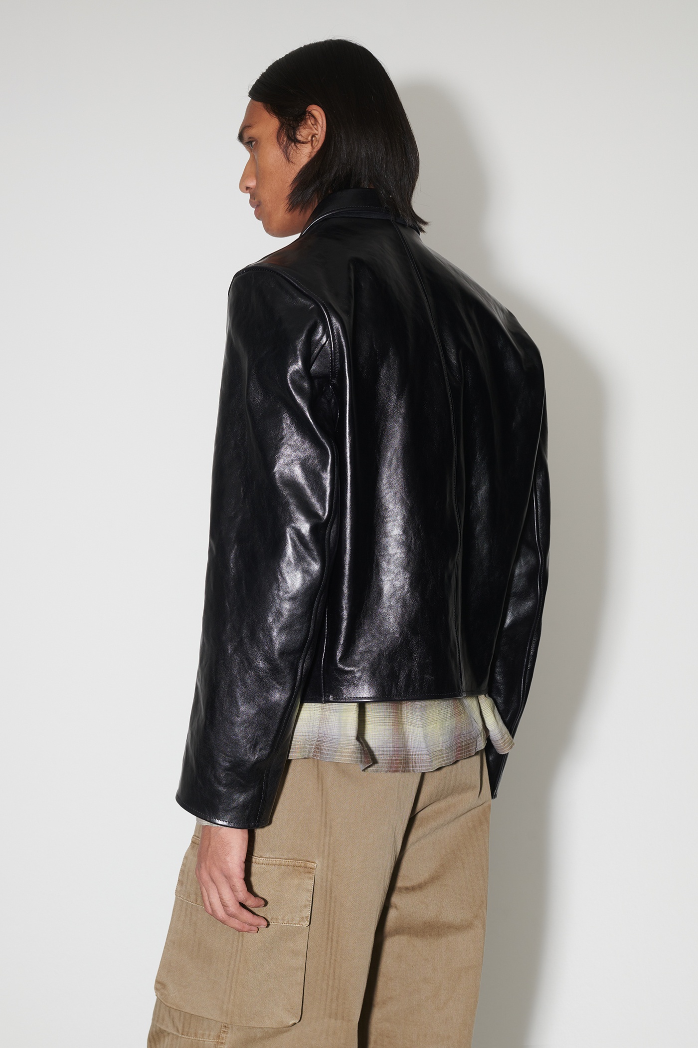Our Legacy Mini Jacket Top Dyed Black Leather | REVERSIBLE