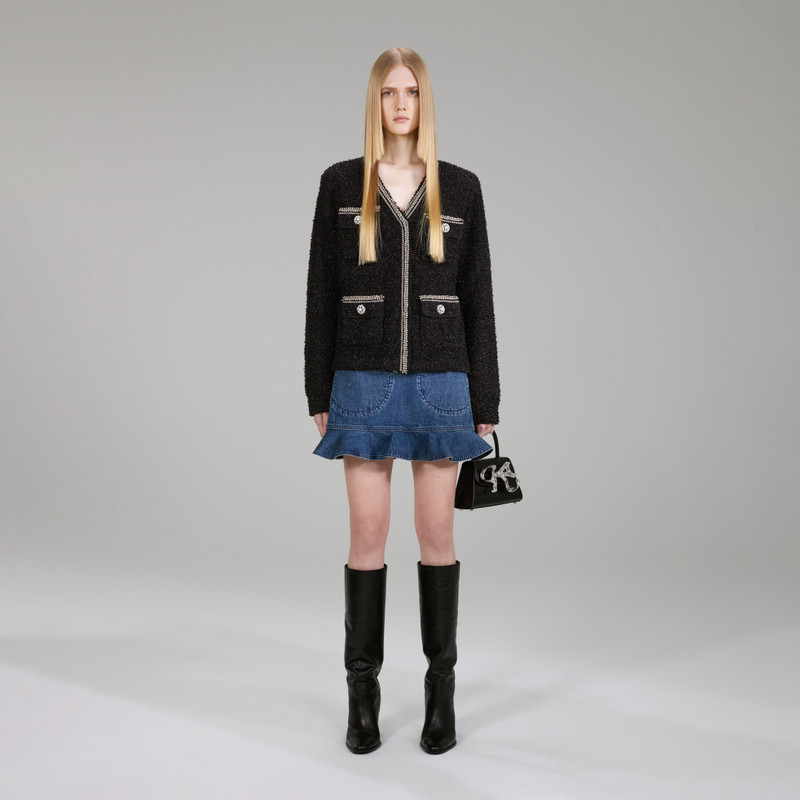 Black Tape Knit Cardigan 1