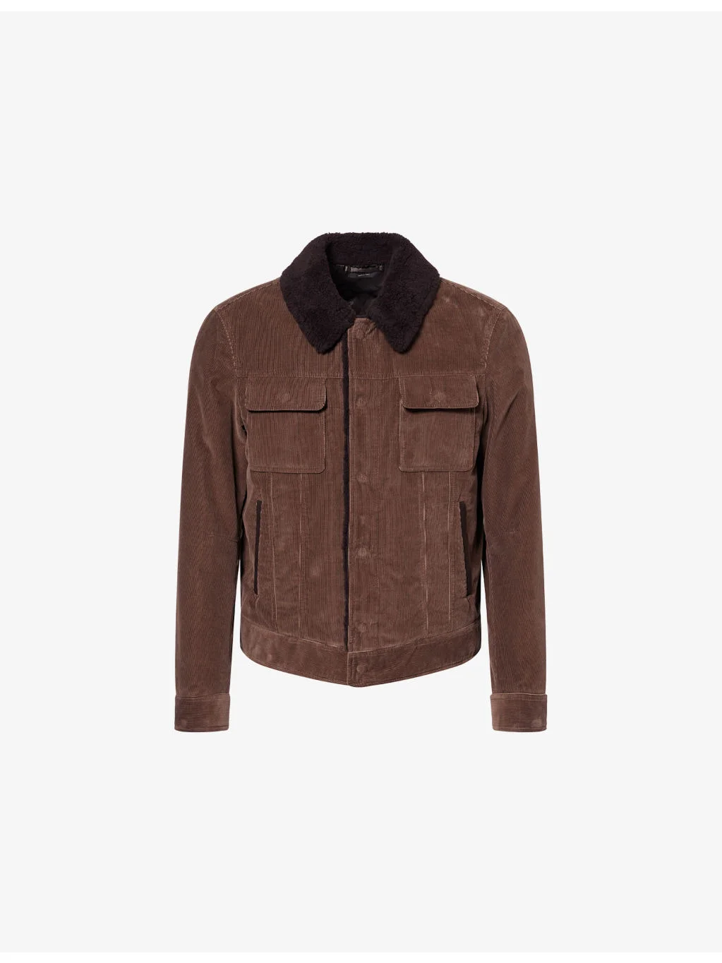 Corduroy Shearling-Collar Jacket - 1