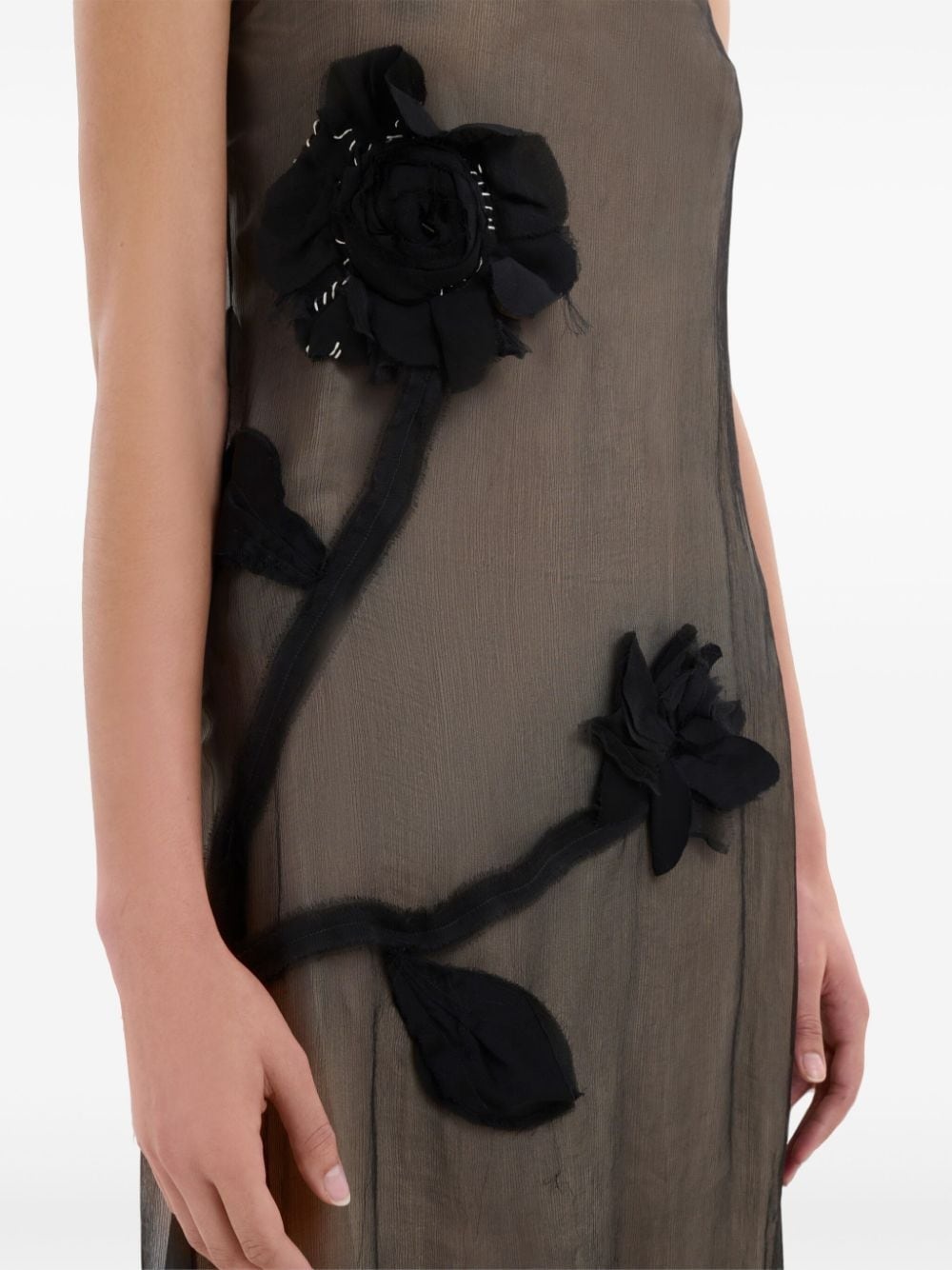 floral-appliquÃ© crepon dress - 6