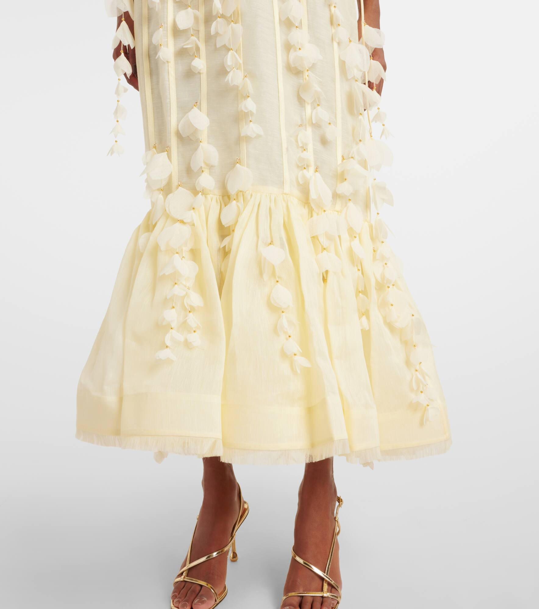 Dawning linen and silk midi dress - 5
