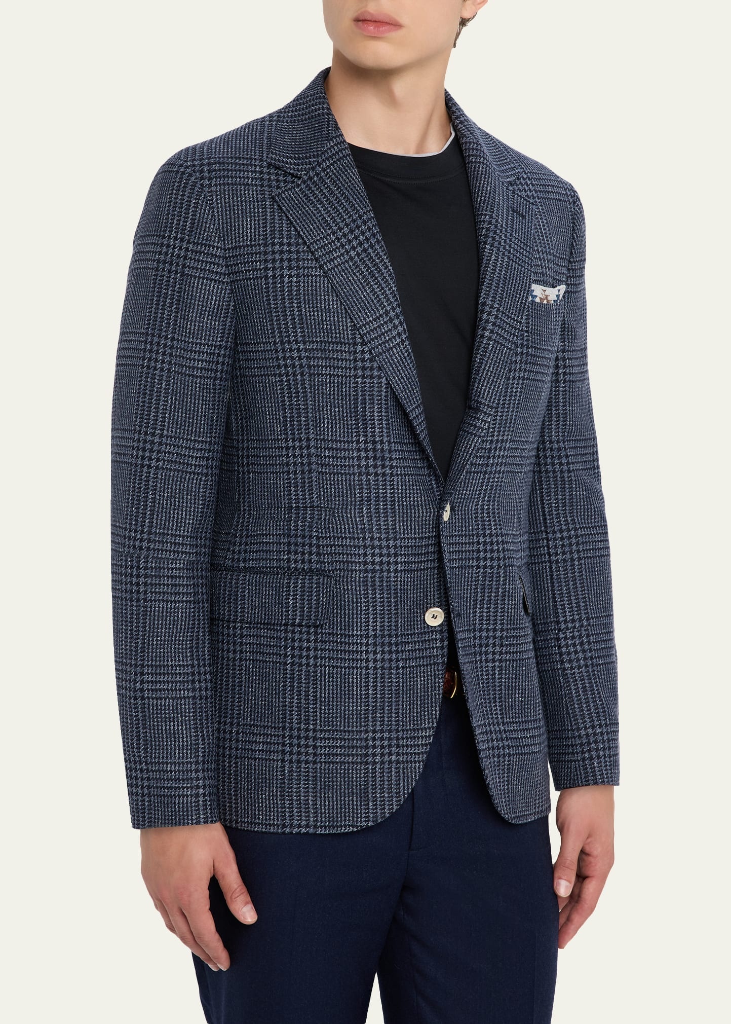 Men's Alpaca Wool and Silk Plaid Sport Coat - 3