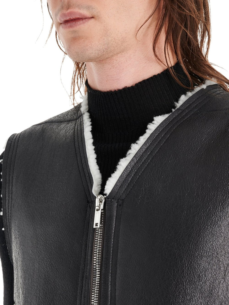 Black Shearling Cargo Vest 5