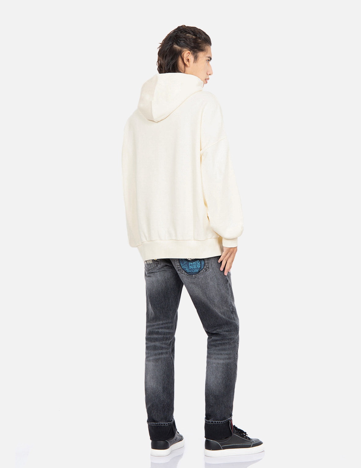 Tear-off Daruma Poster Print Hooded Sweatshirt - 4