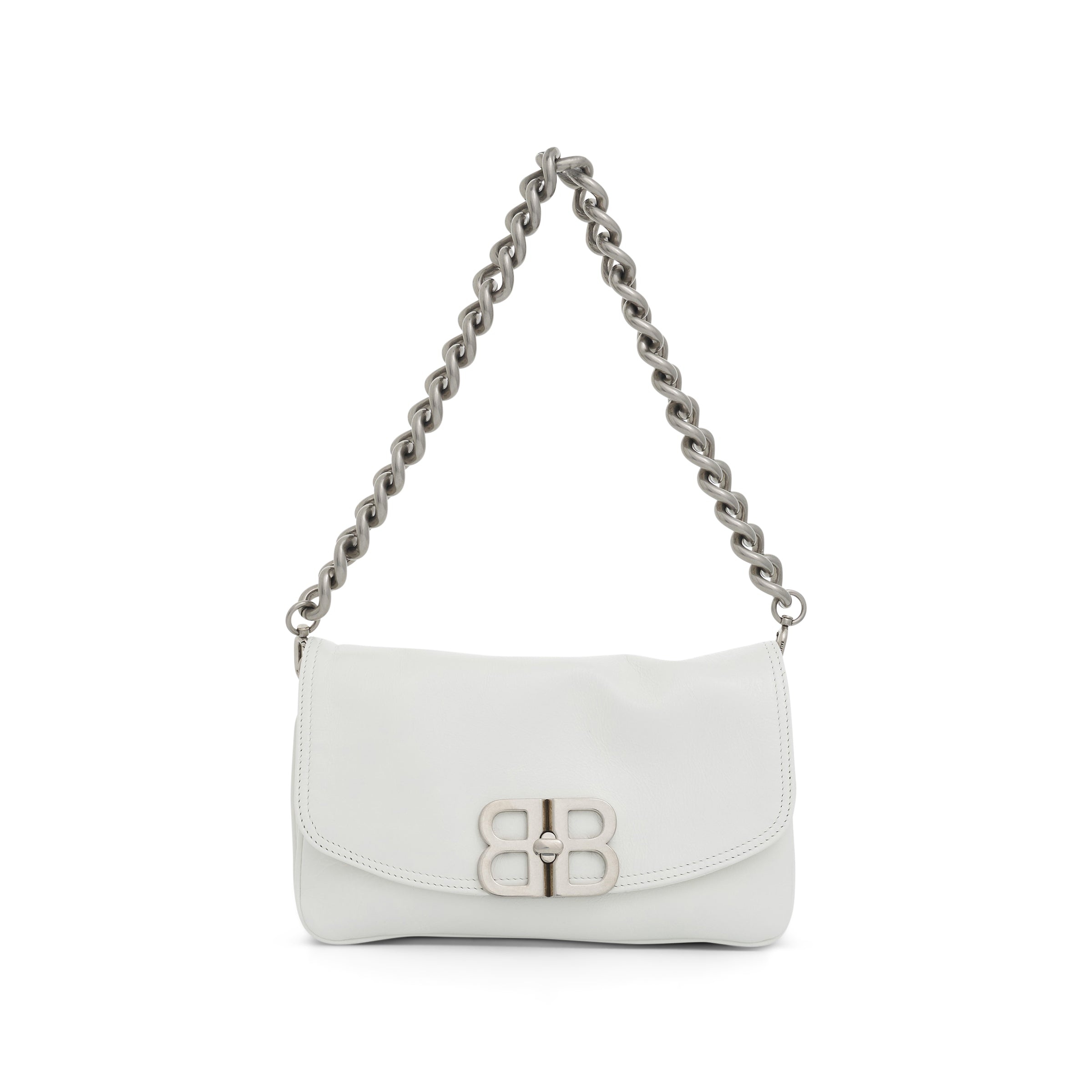 Small BB Soft Flap Bag in Optic White - 3