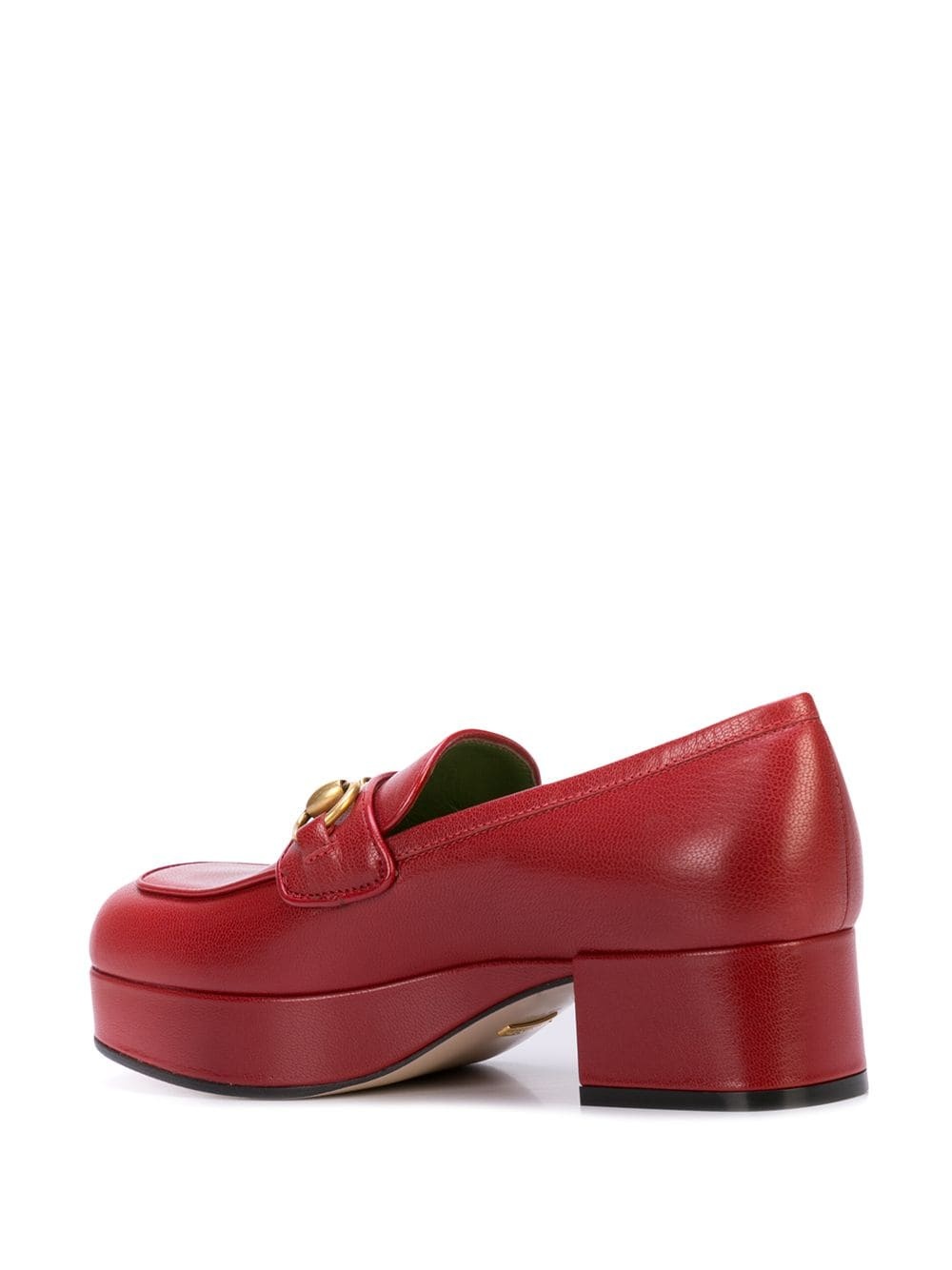 Leather platform loafer with Horsebit - 3