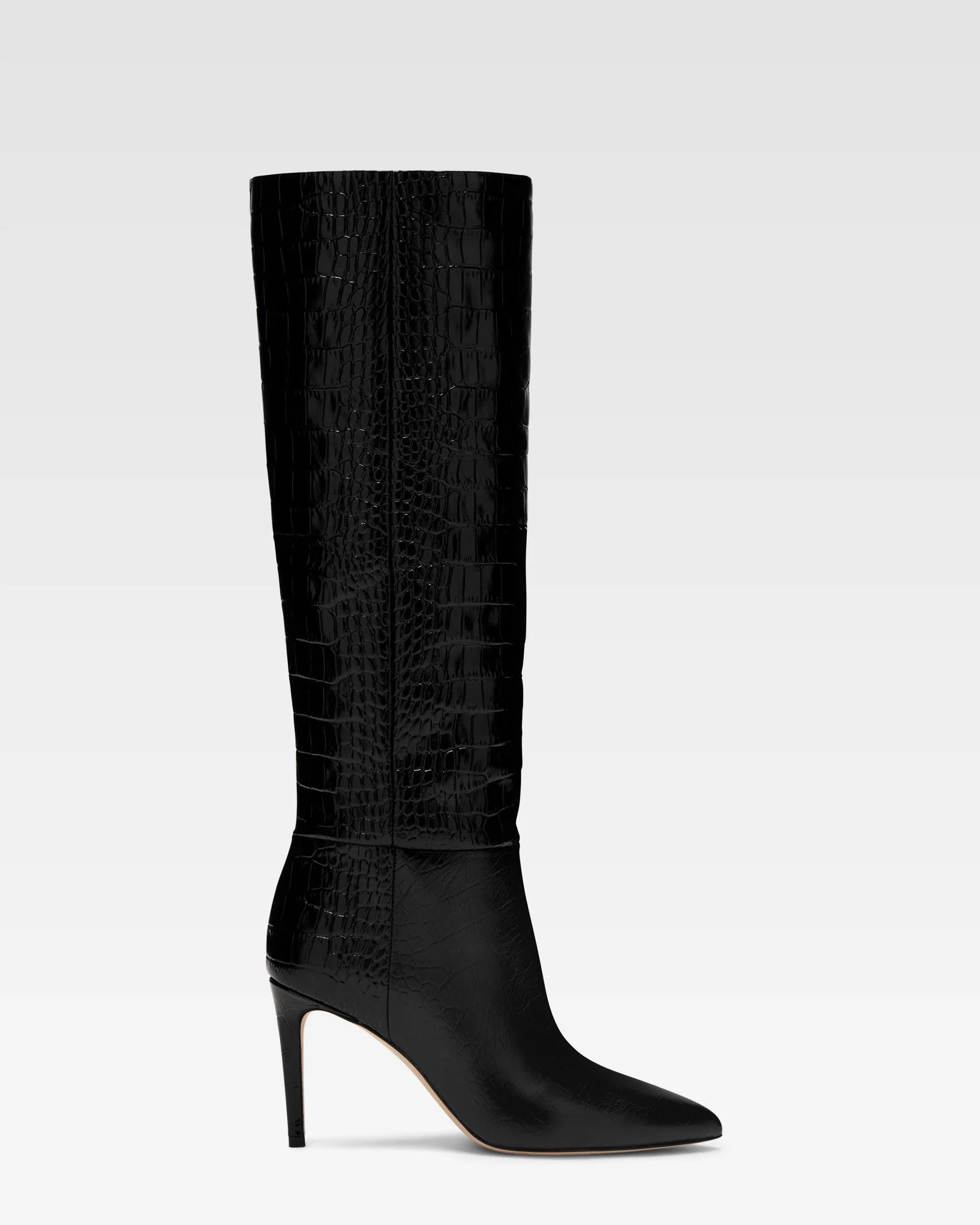 Croc-effect leather boot - 1