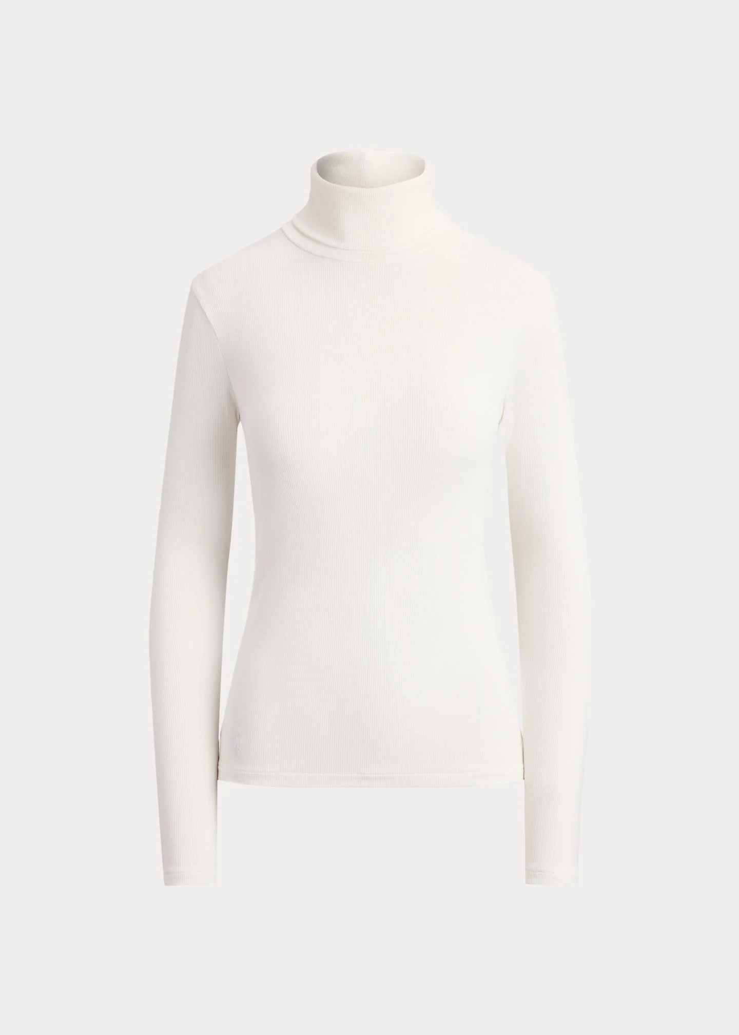Stretch-Cotton Ribbed Turtleneck - 1