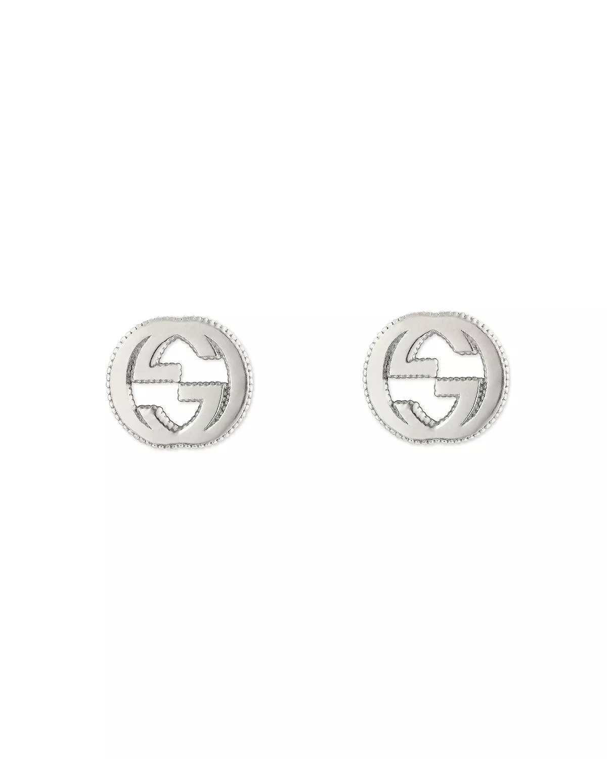 Sterling Silver Interlocking G Stud Earrings - 6