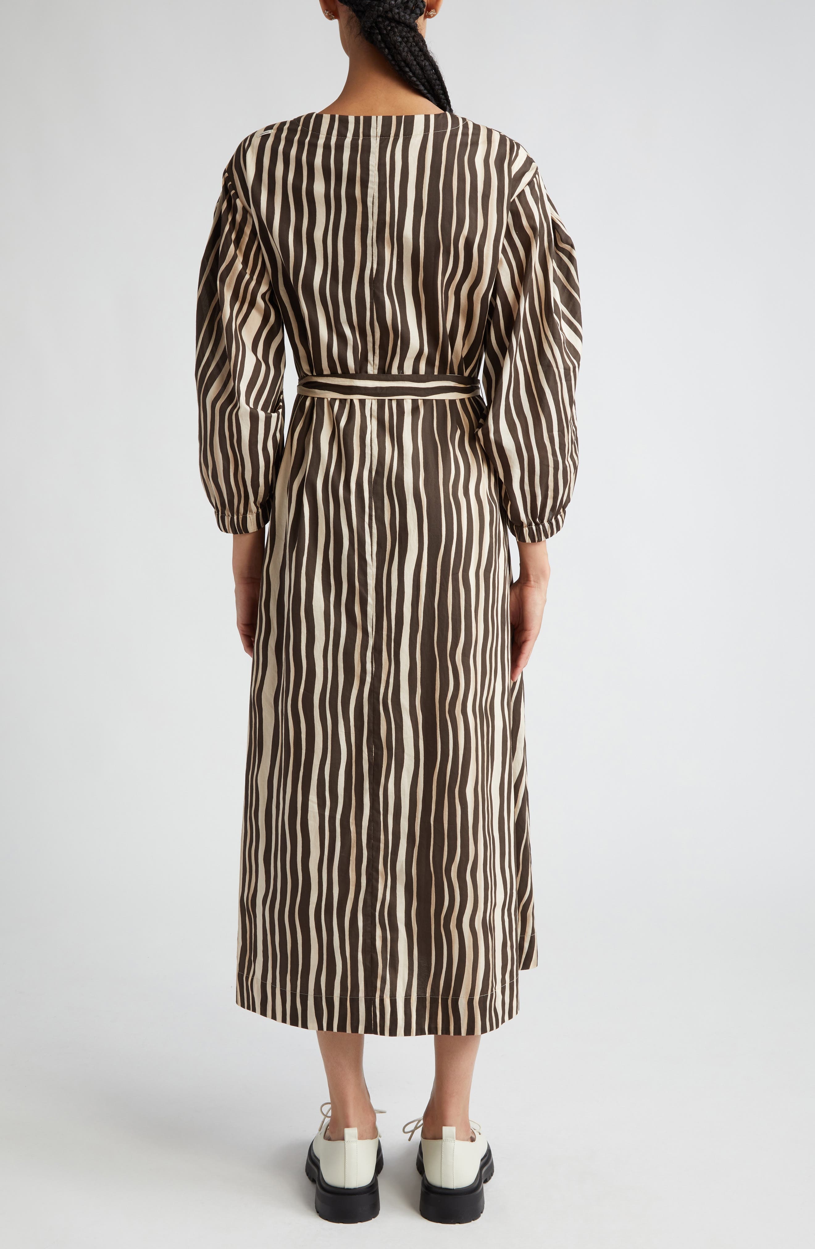 Pomelia Wavy Stripe Cotton Voile Shirtdress - 2