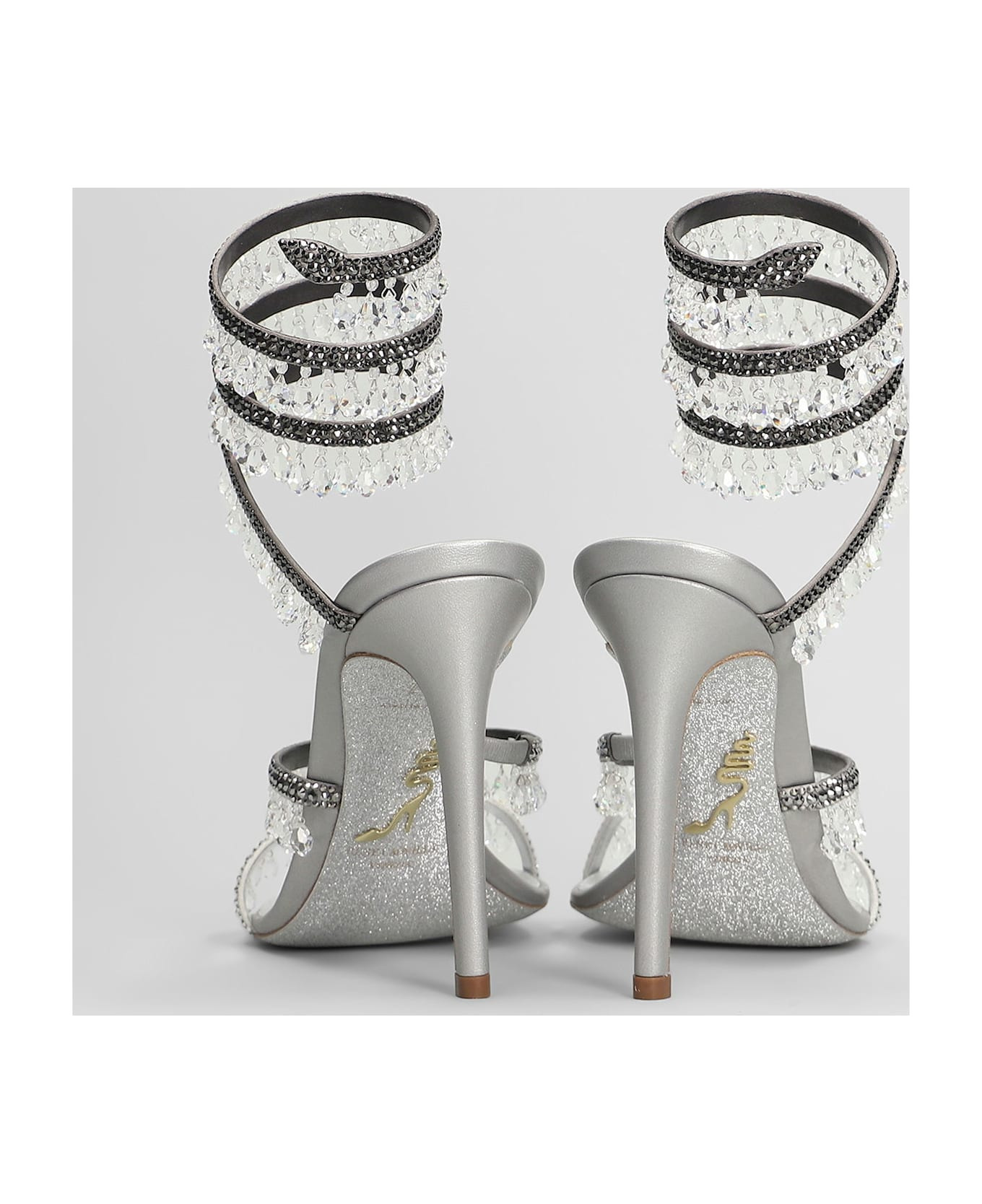Chandelier Sandals In Silver Leather - 4
