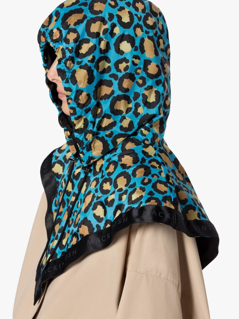 CASEY BLUE LEOPARD NYLON HOOD - 3