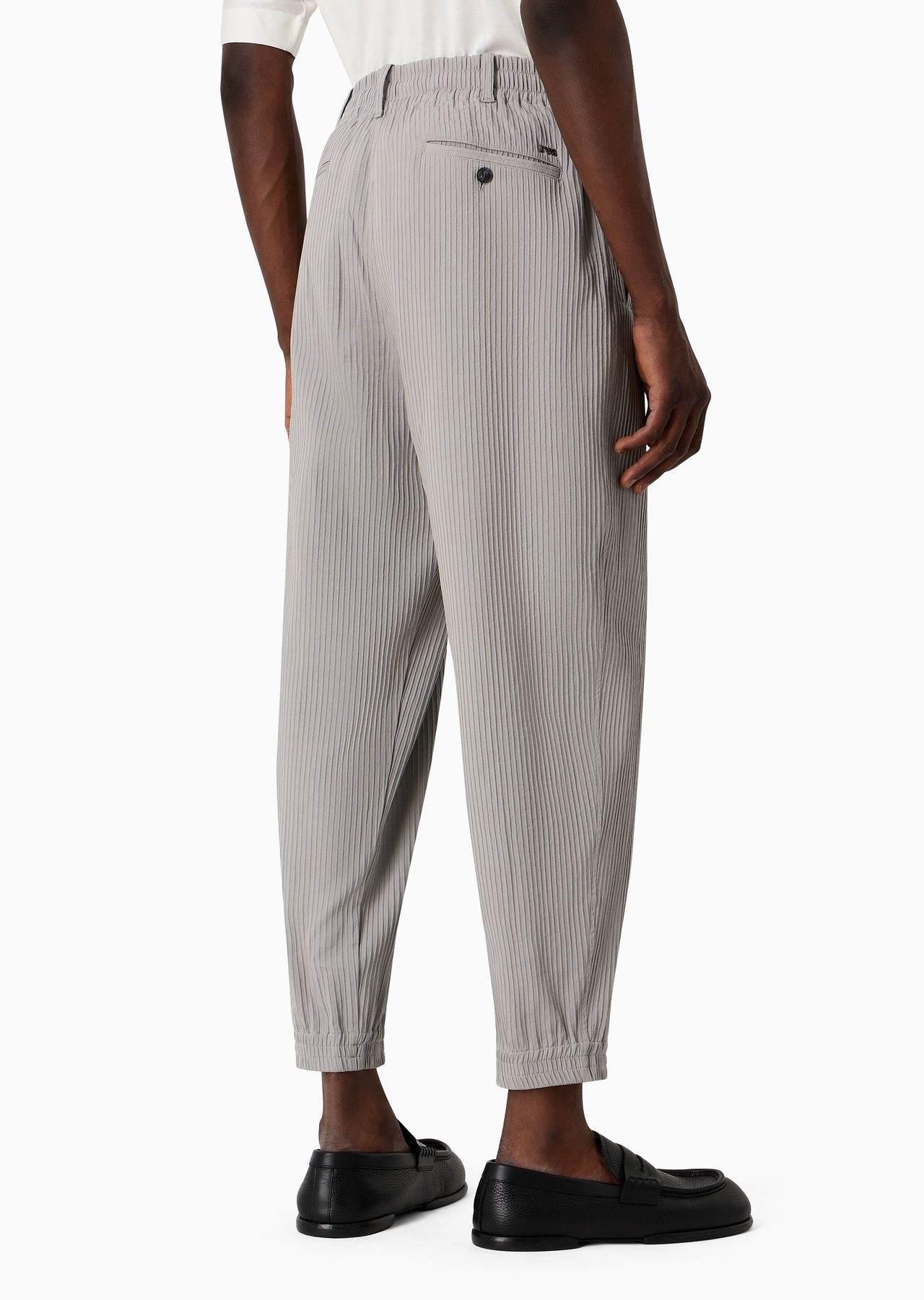 Canneté fabric trousers with elasticated hem - 3