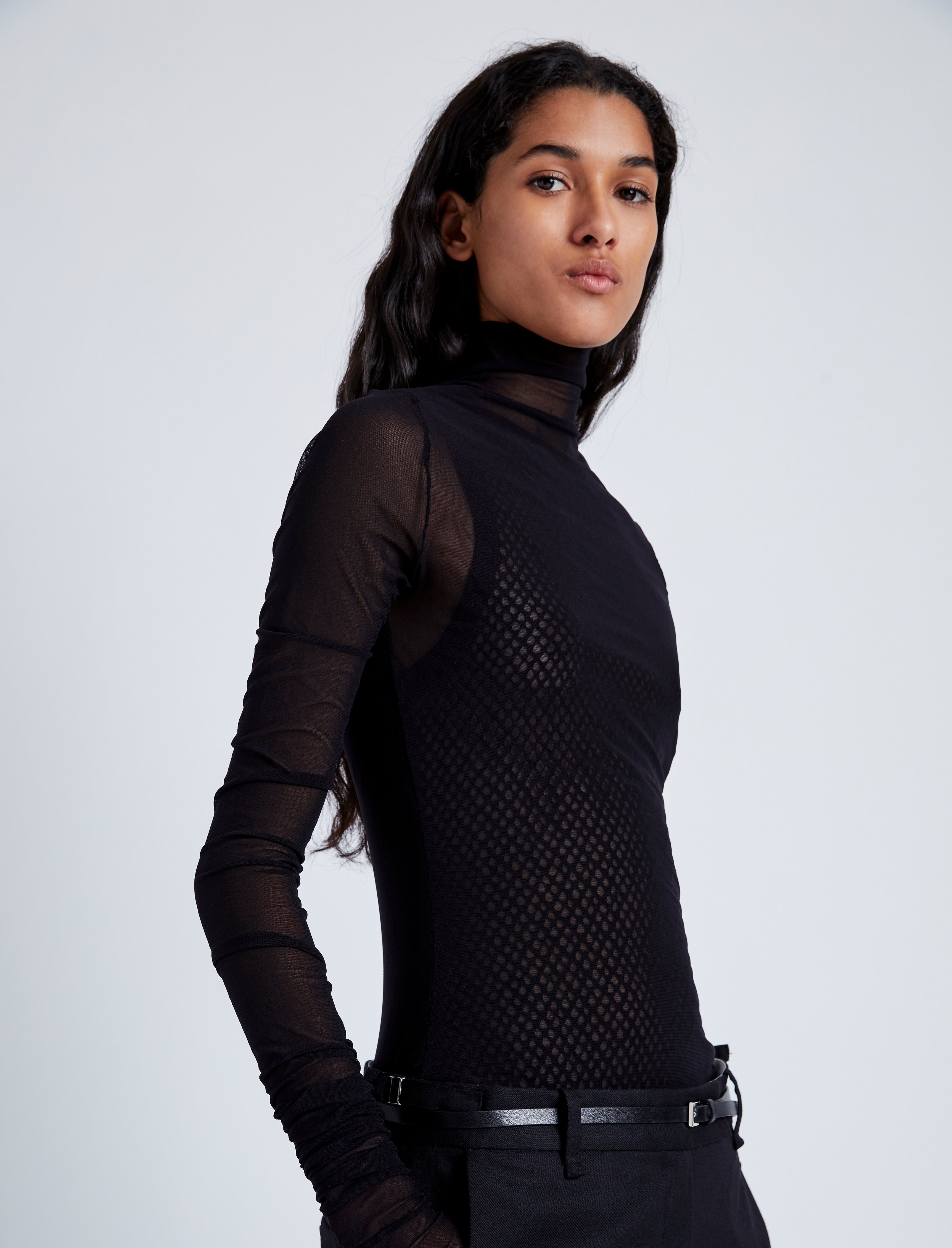 Proenza Schouler Rio Top in Printed Tulle Jersey | REVERSIBLE