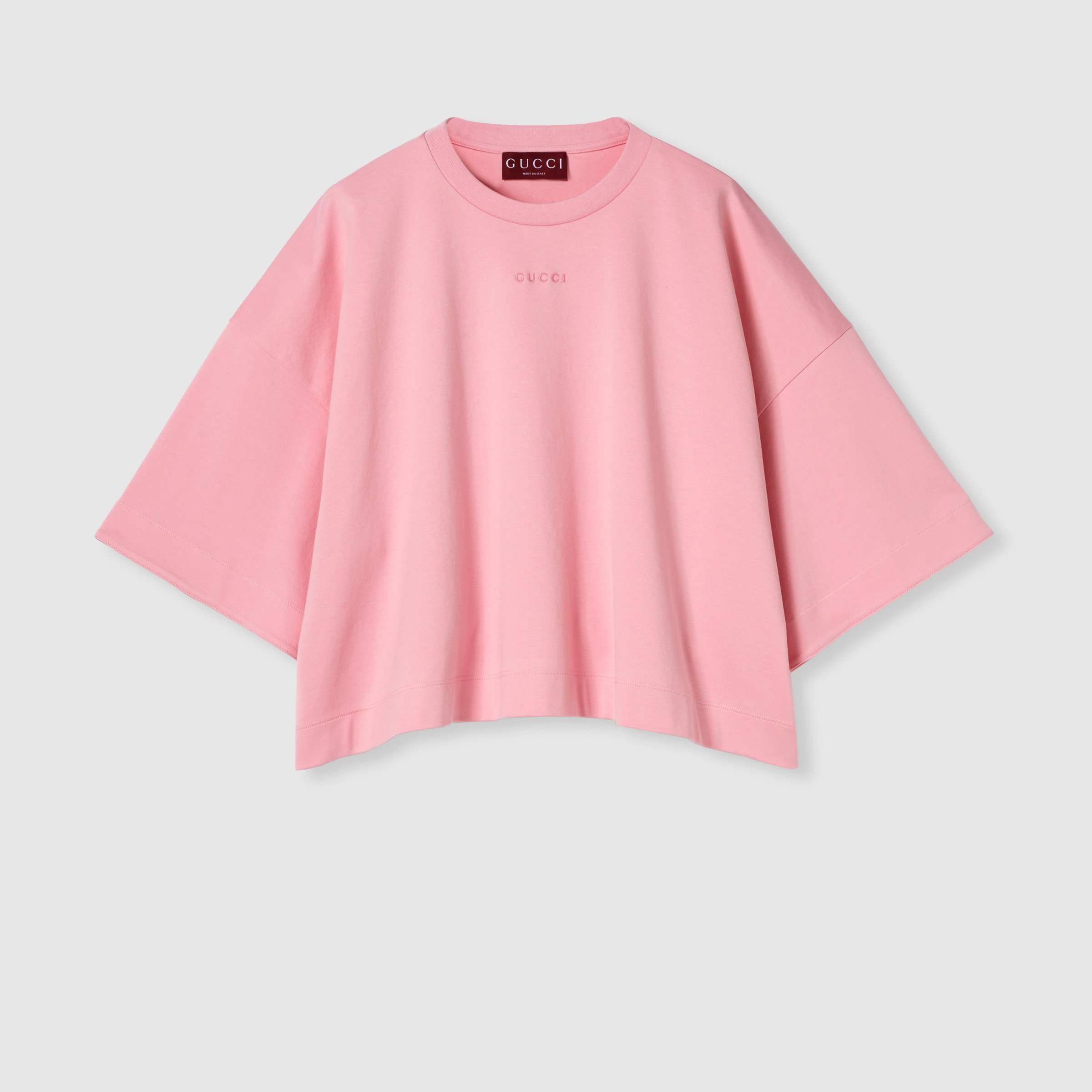 Cotton jersey maxi T-shirt with embroidery - 1